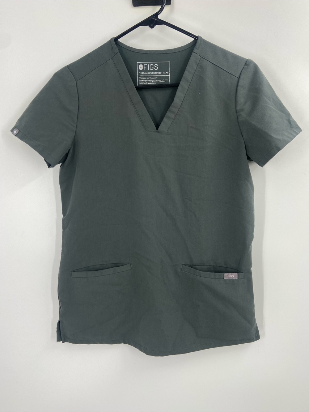 Figs Casma Scrubs Top Large Slate Green Gray XXS FW1100